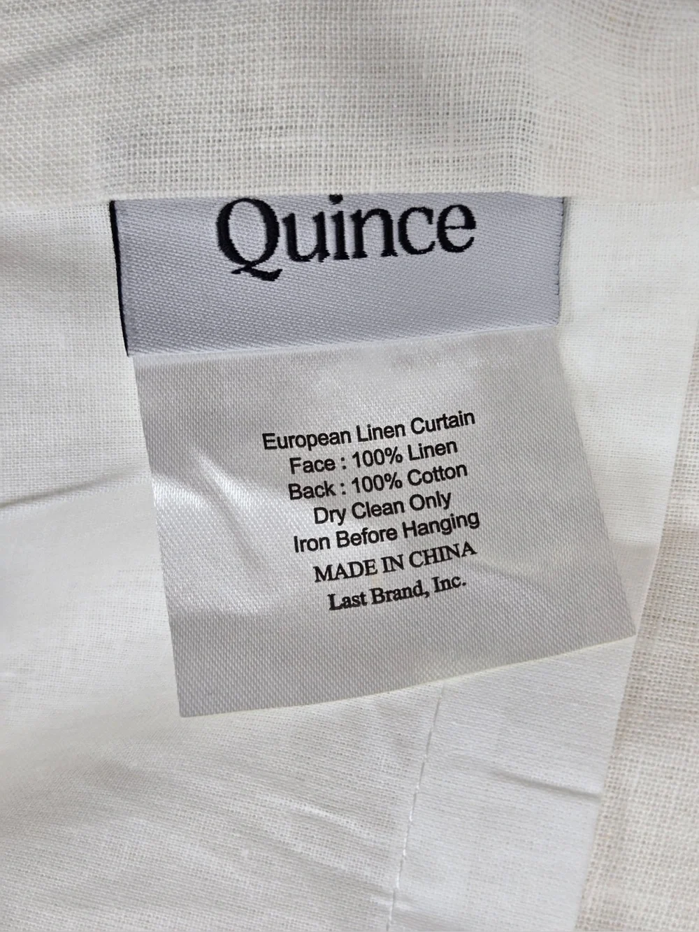 NWT QUINCE Set Of 2 48x84 European Linen Curtains Cream 0496